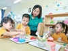Cô và trò Trường Mầm non An Khánh B (An Khánh, Hà Nội). Ảnh: Đình Tuệ