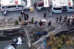 Hiện trường vụ TNGT.