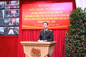 Thứ trưởng Bộ Công an Phạm Thế Tùng phát biểu.