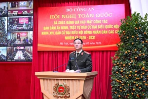 Thứ trưởng Bộ Công an Phạm Thế Tùng phát biểu.