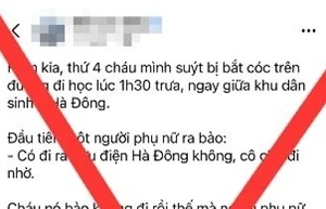Thông tin không chính xác được chia sẻ trên mạng xã hội.