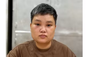 Nguyễn Thị Bích Ngọc tại cơ quan Công an.