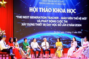 Các chuyên gia, nhà giáo, cán bộ quản lý tham gia trao đổi tại hội thảo.