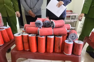 Một số pháo nổ - tang vật của vụ án.