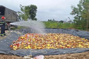 Toàn bộ số pháo hoa nổ được tiến hành tiêu hủy.