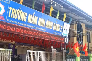 Trường Mầm non Đình Bảng 2 - nơi xảy ra sự việc.