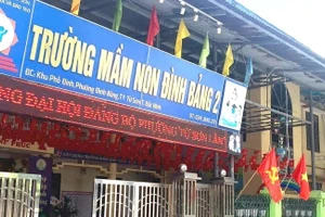 Trường Mầm non Đình Bảng 2 - nơi xảy ra sự việc.