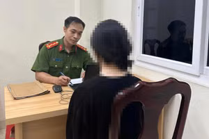 Nữ sinh M sau khi được giải cứu.