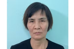 Phương Thị Nga tại cơ quan công an.