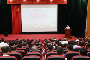 Toàn cảnh hội nghị tại điểm cầu trung tâm.