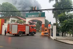Lực lượng chữa cháy đến hiện trường. Ảnh: DK