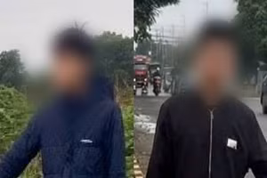 Công an lập biên bản xử lý trường hợp bắn ná cao su gây thương tích người đi đường.