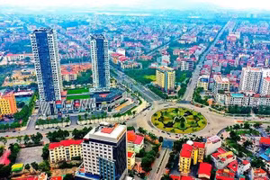 Một góc phường Võ Cường (tỉnh Bắc Ninh) nhìn từ trên cao.