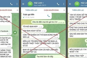 Tin nhắn đe dọa nạn nhân của các đối tượng (Ảnh CA).