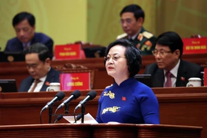 Đồng chí Phạm Thị Thanh Trà, Phó Thủ tướng Chính phủ trình bày tham luận. Ảnh: TTXVN
