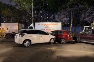 Hiện trường vụ tai nạn giao thông.