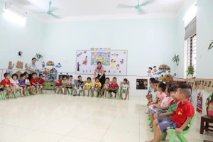 Học sinh Trường Mầm non Liên Chung (tỉnh Bắc Ninh). 