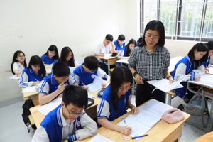 Học sinh lớp 9 Trường THCS Thành Công (Hà Nội).