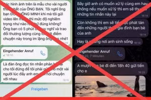 Tin nhắn được kẻ lạ lừa đảo, đe dọa nạn nhân.