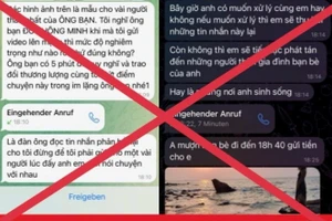 Tin nhắn được kẻ lạ lừa đảo, đe dọa nạn nhân.