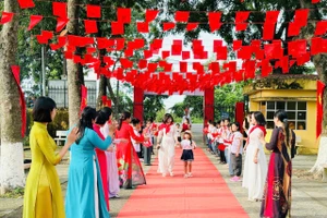 Học sinh Bắc Ninh hân hoan trong ngày tựu trường (ảnh: TL).