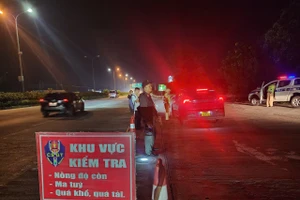 Khu vực kiểm tra nồng độ cồn lái xe.