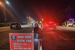 Khu vực kiểm tra nồng độ cồn lái xe.