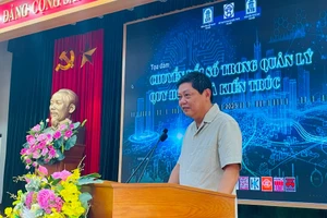 Phó Chủ tịch Hội Kiến trúc sư Hà Nội - Tạ Nam Chiến phát biểu.