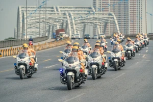 Lực lượng CSGT đảm bảo ATGT dịp Đại hội.