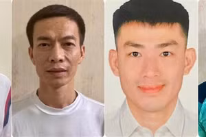 Nhóm bị can (từ trái sang phải): Nguyễn Anh Tuấn; Trịnh Văn Tuấn; Nguyễn Xuân Long; Nguyễn Mạnh Cường.