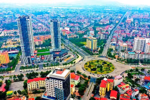 Một góc thành phố Bắc Ninh nhìn từ trên cao.