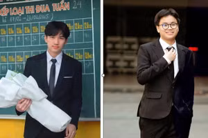 Em Nguyễn Trần Hiệu (bên trái) và Hà Tuấn Kiệt thành viên đội tuyển Việt Nam tham dự EuPhO 2025.