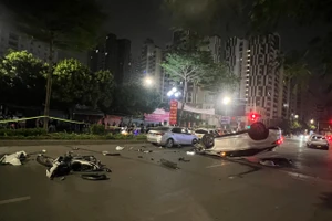 Hiện trường vụ tai nạn.