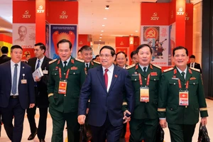 Thủ tướng Phạm Minh Chính đến dự ngày làm việc thứ tư Đại hội XIV của Đảng, sáng 22/1. Ảnh: TTXVN.