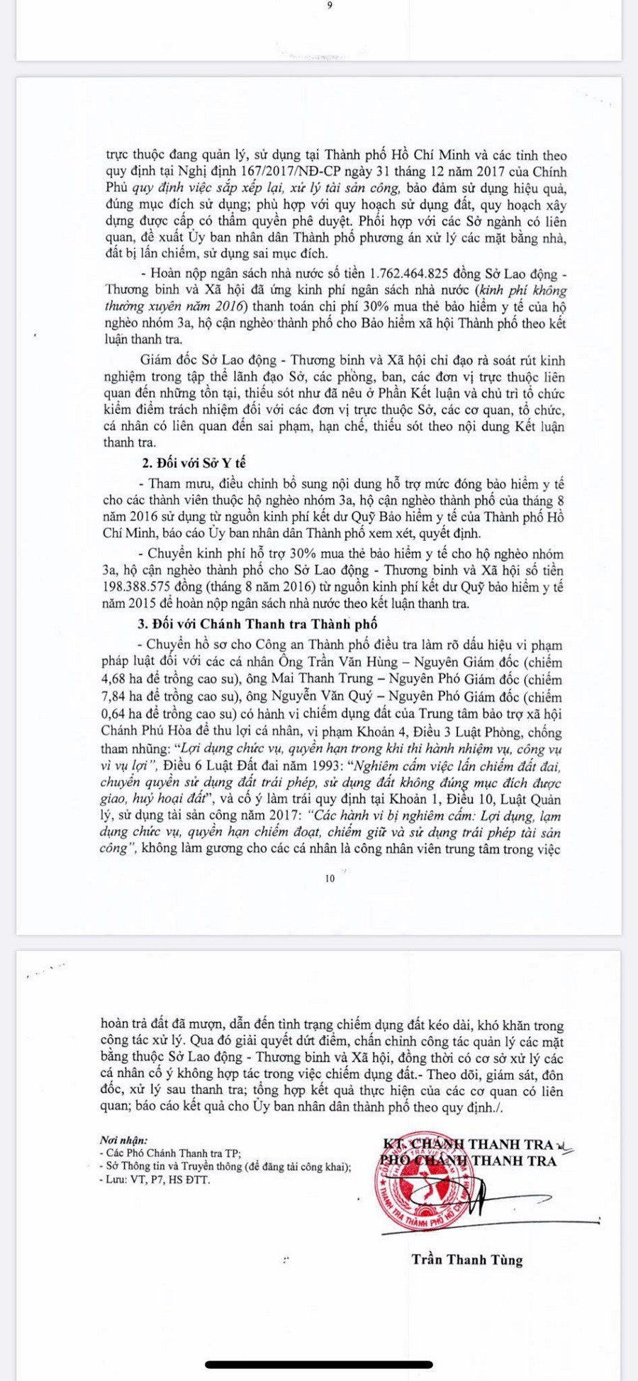 Kết luận của Thanh tra TP.HCM đề nghị cơ quan điều tra làm rõ trách nhiệm của nhiều cá nhân Kết luận của Thanh tra TP.HCM đề nghị cơ quan điều tra làm rõ trách nhiệm của nhiều cá nhân