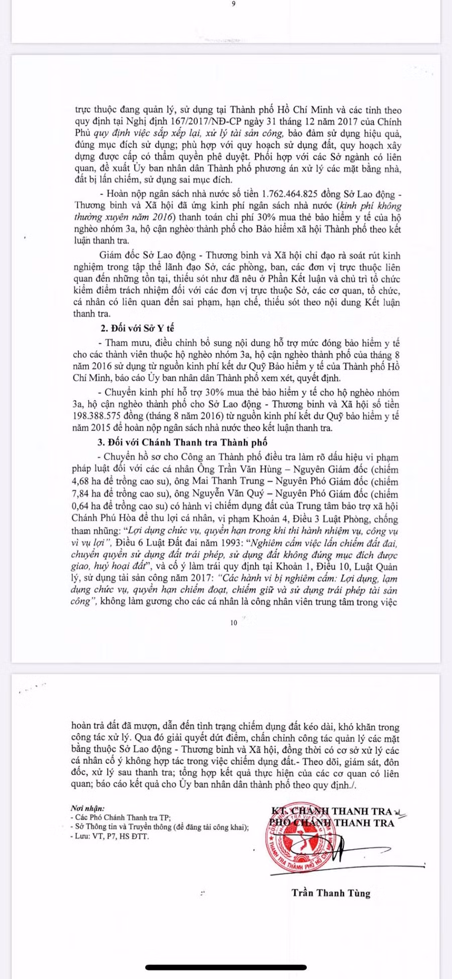 Kết luận của Thanh tra TP.HCM đề nghị cơ quan điều tra làm rõ trách nhiệm của nhiều cá nhân
