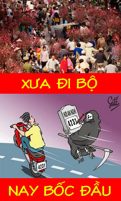 Còn đâu cái Tết xưa với đầy những dòng người đi bộ. Còn đâu cái Tết xưa với đầy những dòng người đi bộ.