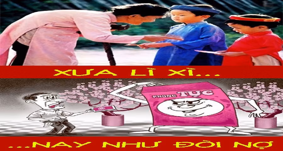 Ảnh hài sự khác nhau giữa Tết xưa và nay