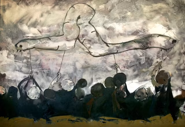 Tác phẩm "Đám rước" của Doãn Hoàng Lâm sẽ được trưng bày tại triển lãm.