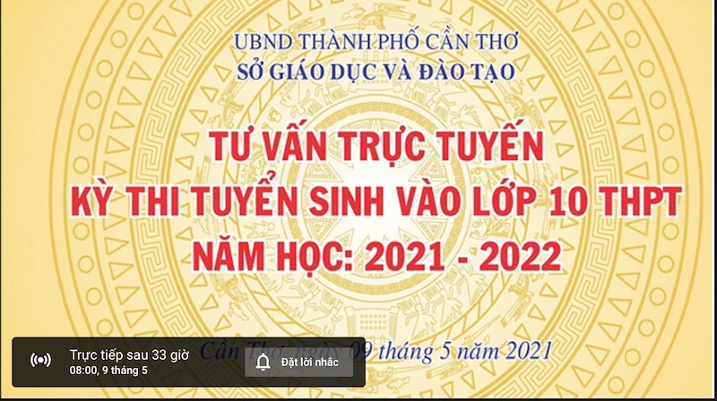 Kênh tư vấn trực tuyến của Sở GD&ĐT TP Cần Thơ trên mạng xã hội.