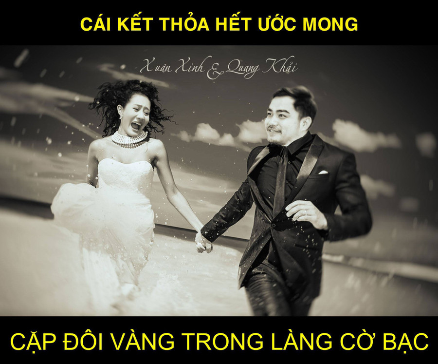 Dân mạng thiết kế hẳn ảnh cưới và lời chú thích không thể "bá đạo" hơn cho Minh Cúc và Trọng Hùng. Dân mạng thiết kế hẳn ảnh cưới và lời chú thích không thể "bá đạo" hơn cho Minh Cúc và Trọng Hùng.
