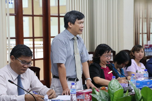 TS Nguyễn Thành Nhân- Phó hiệu trưởng Trường ĐH Mở TPHCM phát biểu tại lễ ký kết