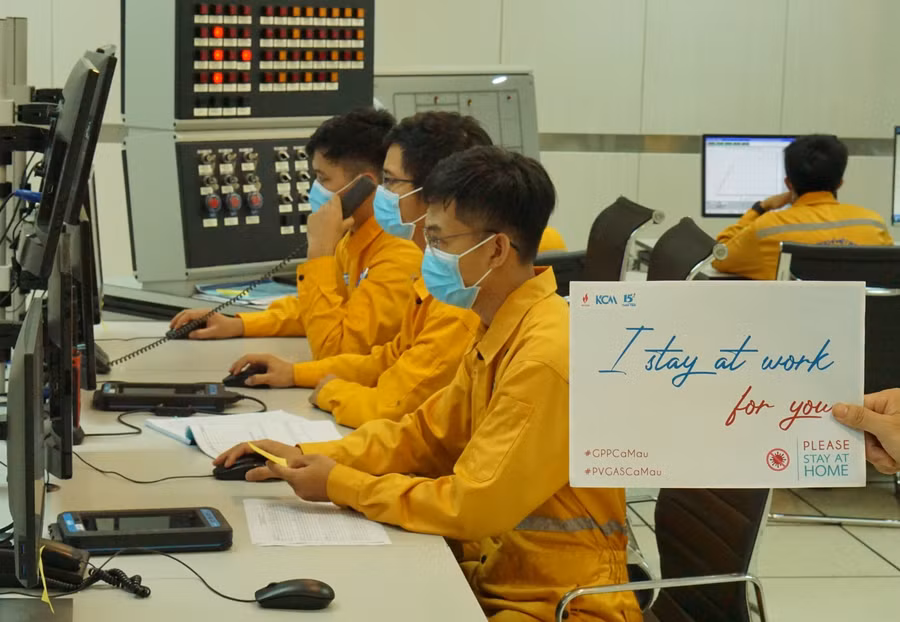 Lực lượng 3T của PV GAS gửi thông điệp: Chúng tôi trực chiến để mọi người an tâm giãn cách phòng chống dịch.