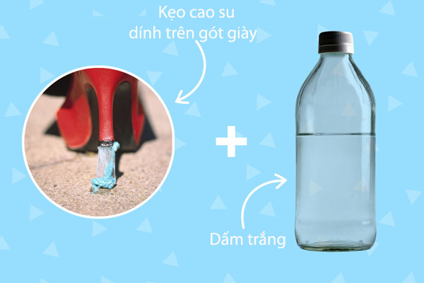 Khi bị bã kẹo cao su dính vào gót giày, quần áo, bạn có thể đặt một viên đá lạnh lên trên để có thể làm sạch dễ dàng. Tuy nhiên, nếu cách này không có hiệu quả thì hãy dùng dấm trắng đổ lên, giúp bã kẹo bong ra. 7-meo-vat-bo-tui-de-lam-sach-nhanh-cac-vet-bn
