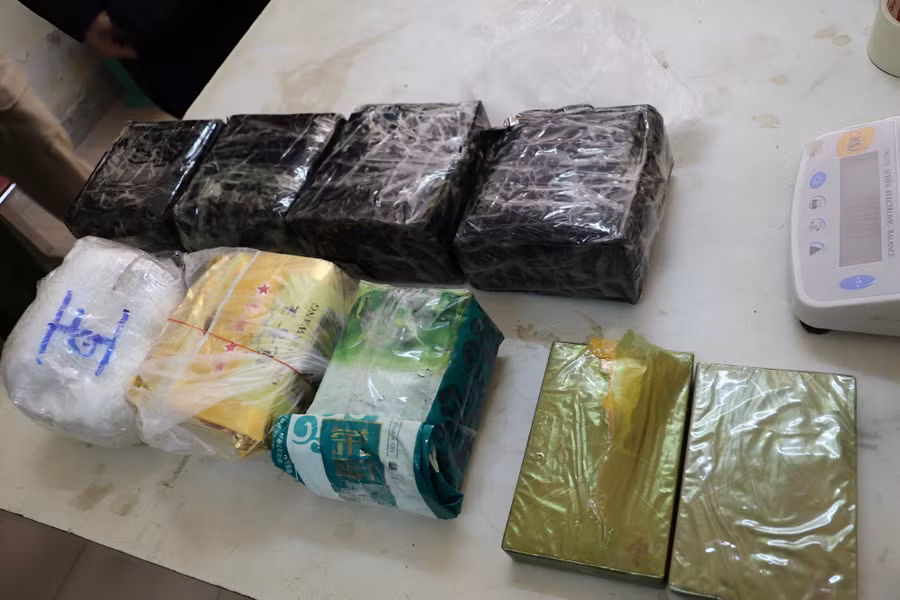 Tang vật vụ án bị công an thu giữ. (Ảnh: CANA)