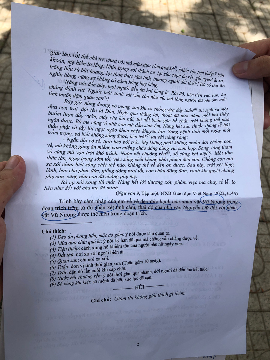 Thí sinh Quảng Ngãi ấn tượng với đề thi Văn.