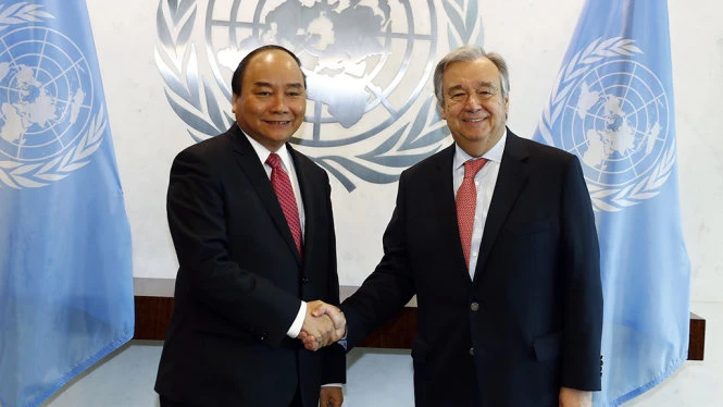 Thủ tướng Nguyễn Xuân Phúc và Tổng Thư ký LHQ Antonio Guterres