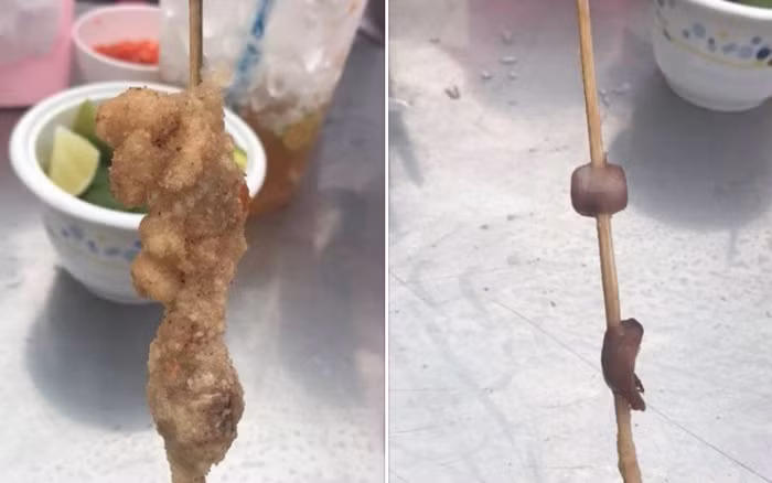 Mực chiên bột thật "hoành tráng".