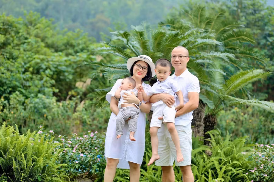 Gia đình chị Bùi Thị Hòa.