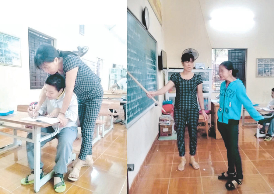 Lớp học tình thương của cô Lê Thị Hòa mở tại chùa Hương Lan từ năm 2007. Ảnh: Vân Anh Lớp học tình thương của cô Lê Thị Hòa mở tại chùa Hương Lan từ năm 2007. Ảnh: Vân Anh